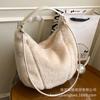 New Plush Bucket Tote Bag Women's 2025 Fashion Foreign High-end Shoulder Bag Niche Trend Casual Women's Bag