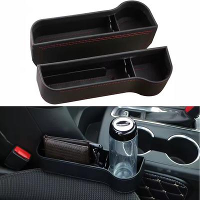 Car Seat Gap Storage Box Universal Seat Gap Slit Box With Charging Hole Keys Phone Bottle Holder Stowing Organizer Accessories