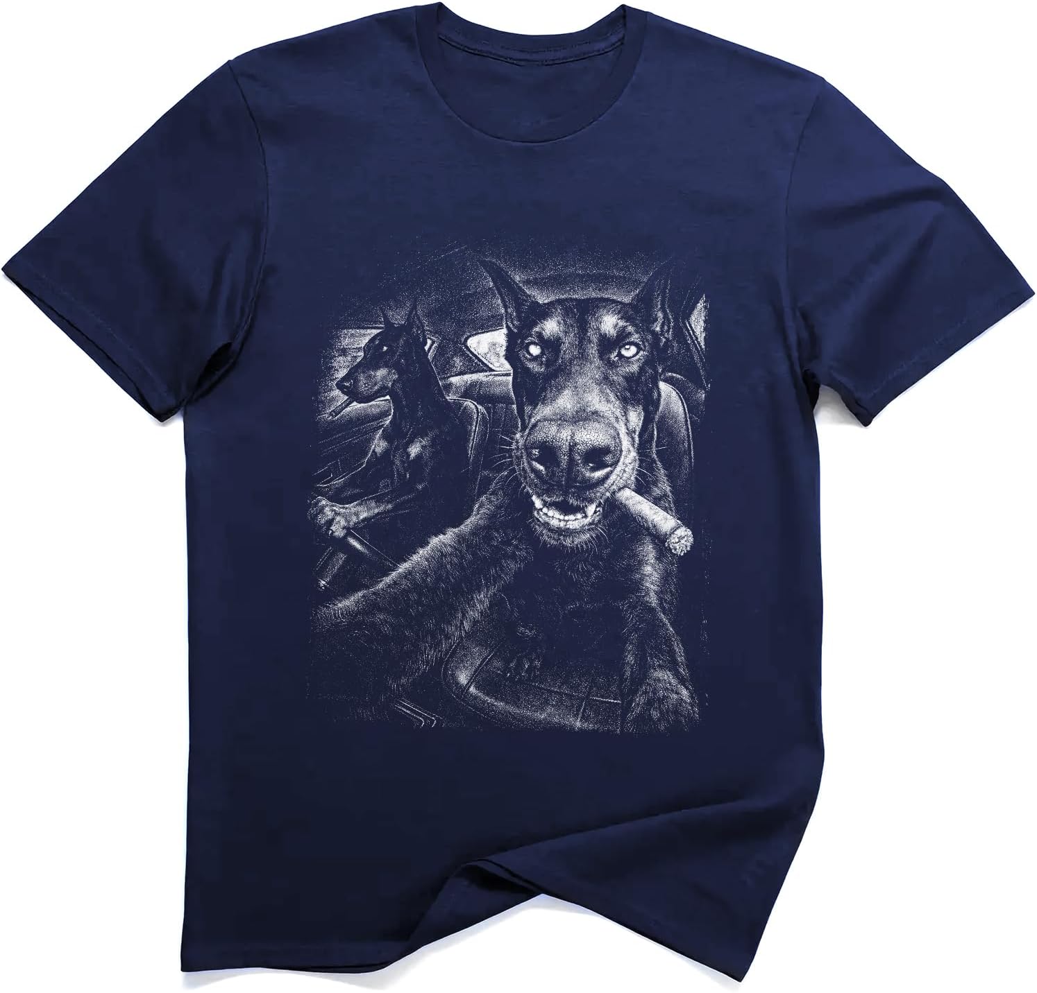 Gangster Doberman Mafia Dog Smoking Cigar Streetwear T-Shirt S