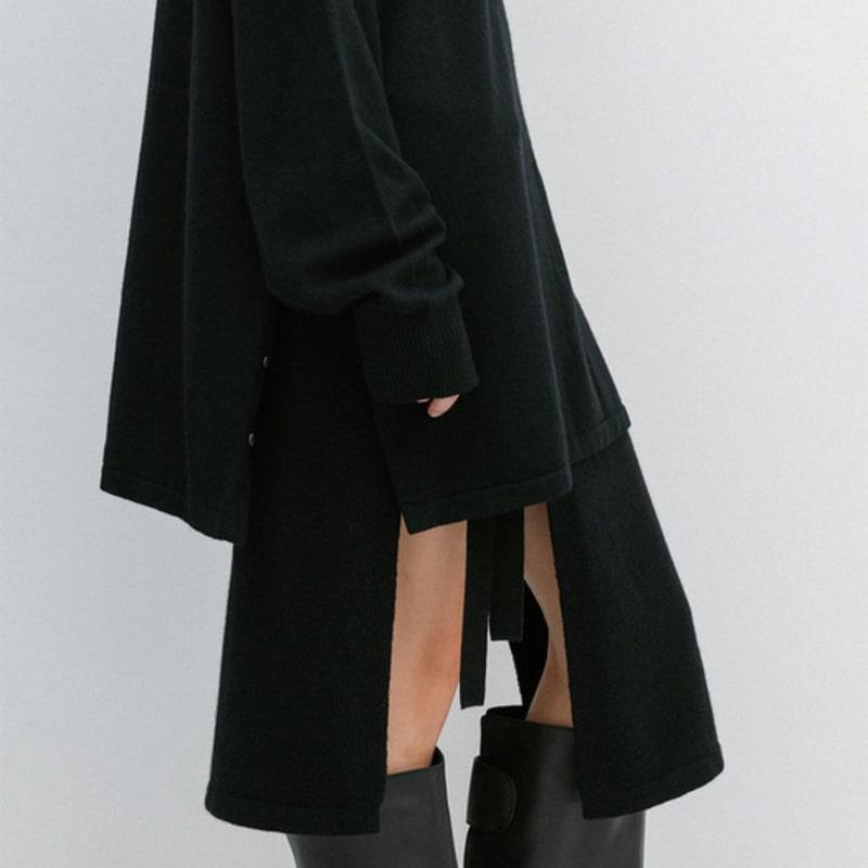 UMARMUNG COLLECTION Super Fine Merino Layering Wrap Skirt_Black