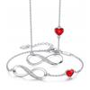 Silver Set Bracelet Necklace Women' Infinity Valentine' Day Gift For Women - Siam - Silver 925