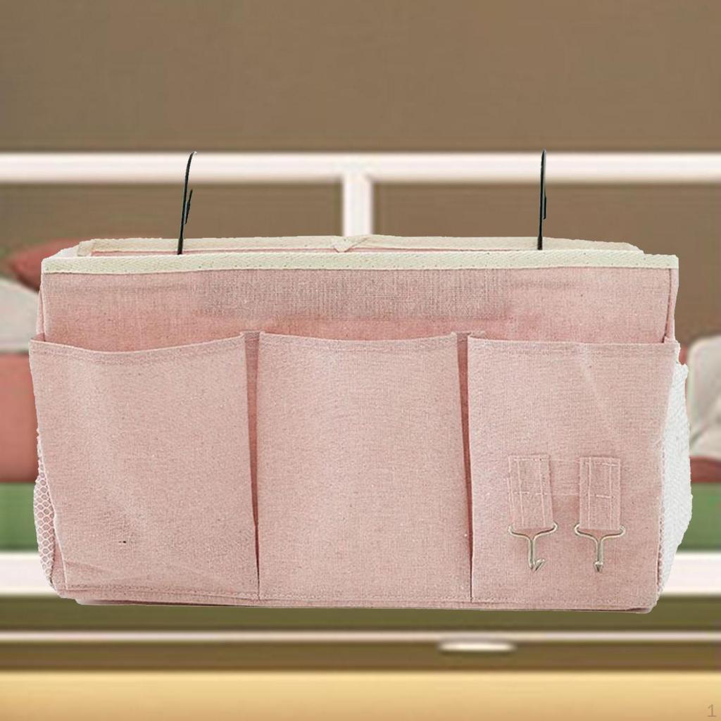 Bedside Hanging Storage Bag Organizer Pouch with Pockets Wall for Glasses
