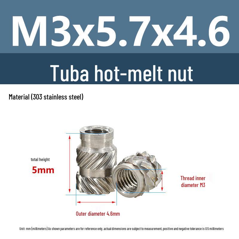 Stainless Steel Pre-embedded Injection Molding Knurled Nut M2M3M4