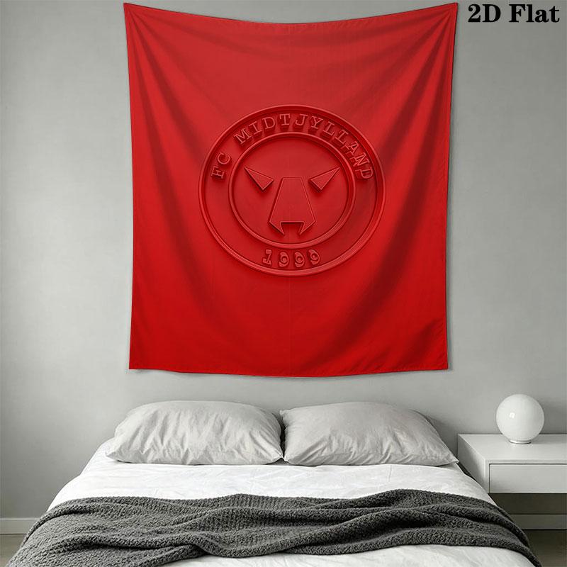 FC Midtjylland Wall Hanging Printed Fabric Blanket Decorative Tapestries for Bedroom Living Room Home Decor