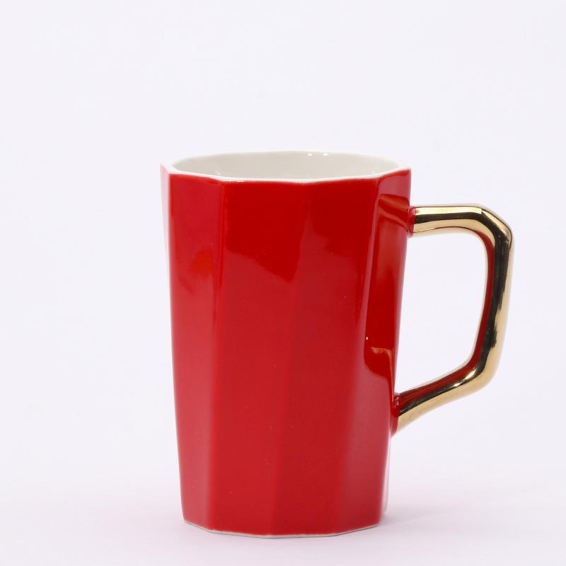ins gold-plated handle ceramic mug office water cup wedding event gift high temperature resistance