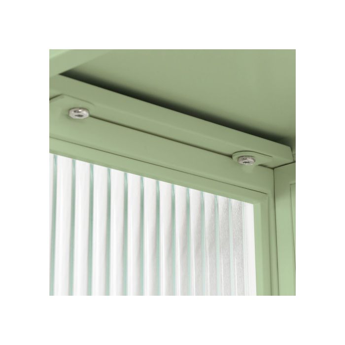 Armoire contemporaine - MUVOE - Buffet haut - 2 portes - Vert - Verre trempé