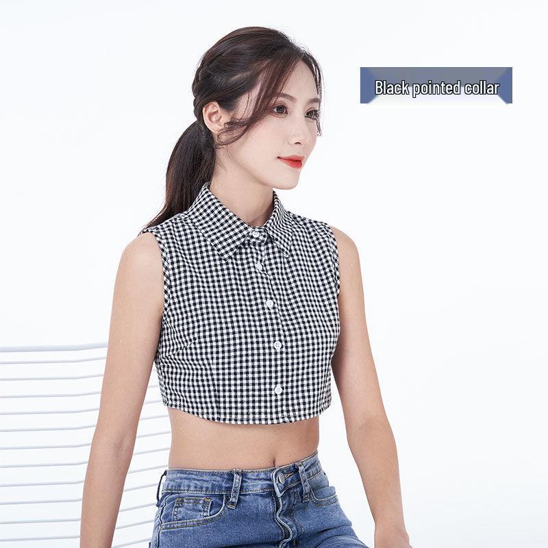 

Женский клетчатый свитер без рукавов с воротником, майка для осени/зимы XXL (for 120-135 jin)