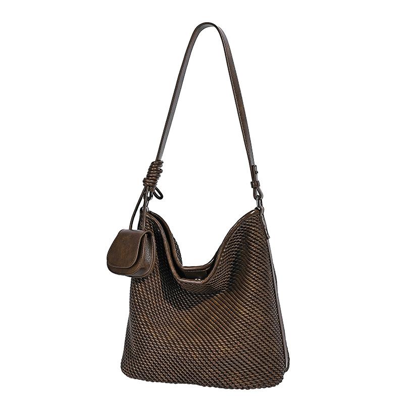 Niche Design Bucket Bag Large Capacity 2025 New Style Retro Versatile Handbag Shoulder Crossbody Tote Bag