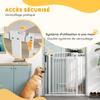 Dog Barrier, Adjustable Width 76-102cm, Extra-Wide Barrier with Cat Door, White