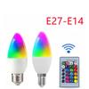 E14 LED Candle Light Bulb Color RGB Indoor Ribbon Neon Bulb with Lighting Controller E27 Dimmable Smart Lamp for Home