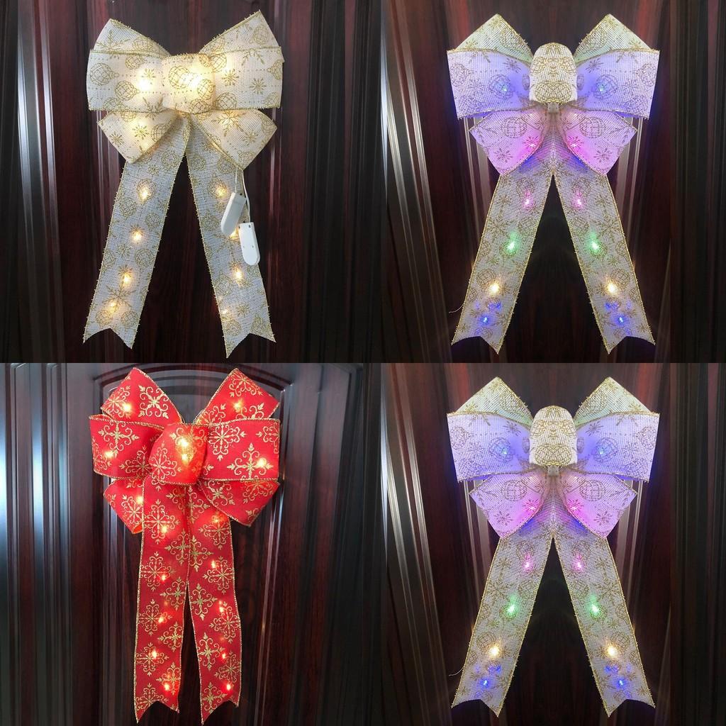 Red Led Charming Butterfly Bow Decoration For Christmas Tree And Door Festivities