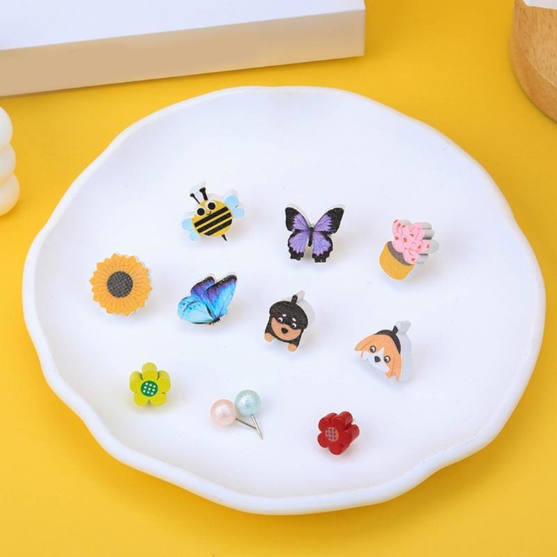Butterfly Tacks Flower Push Pins Practical Map Push Pins Dog Poster Pins Decorative Push Pins School Office Supplies