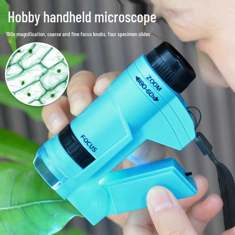 Kinder 180X Handmikroskop für Pflanzen - Wissenschaftliches Experimentierwerkzeug für Grund- und Sekundarschüler