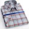 Men's Shirt Short Sleeved Spring Autumn 100% Cotton Shirts Comfortable Breathable Business Casual Stripe Color 38-53