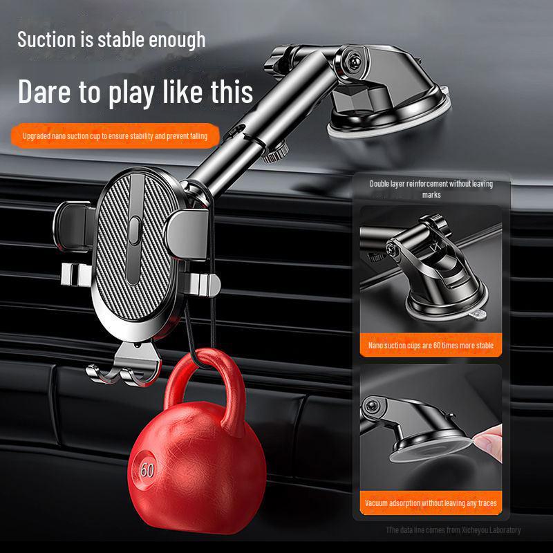 Universal Shockproof Telescopic Suction Cup Car Phone Holder for Center Console Navigation
