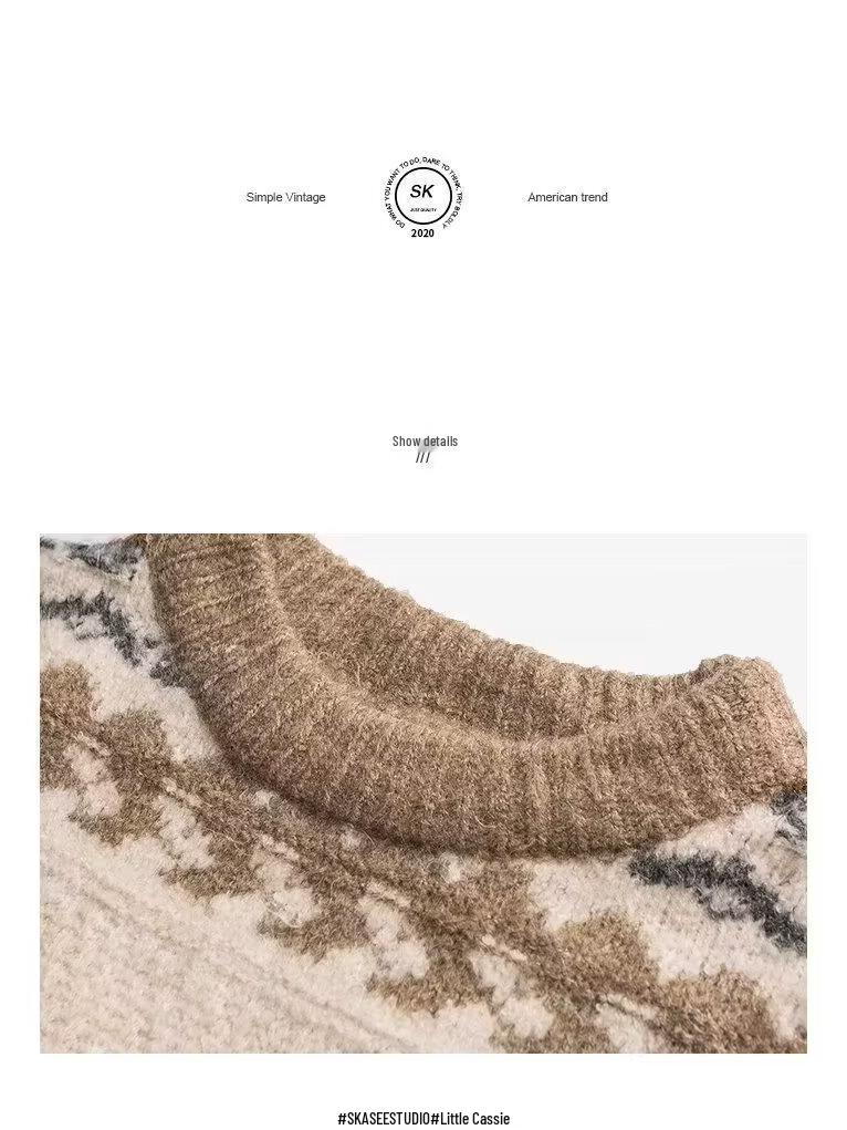 Men's Retro Fair Isle Jacquard Christmas Sweater - High-End Vintage Winter Knit