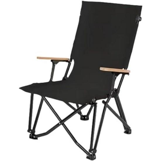 Outdoor chair Snow Peak camping folding portable picnic supplies beach fishing stool table (high back black)