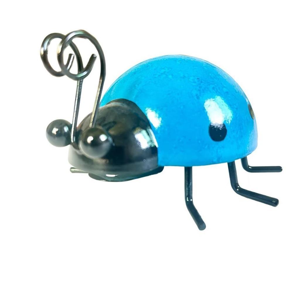 New Metal Material Mini Ladybug Hanging Design Mini Size Beetle Fence Hanger Cute Garden Figurine Outdoor Decor