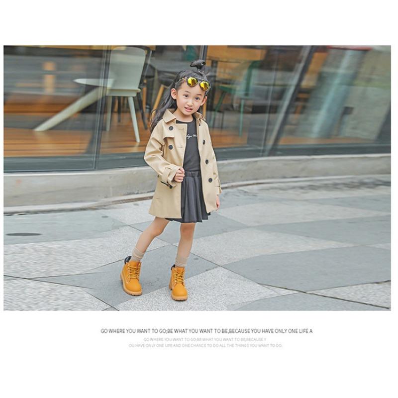 Stivali corti per bambini alla moda retrò autunno e inverno nuovi stivali singoli in pelle per ragazze stivali casual in pelle per ragazzi