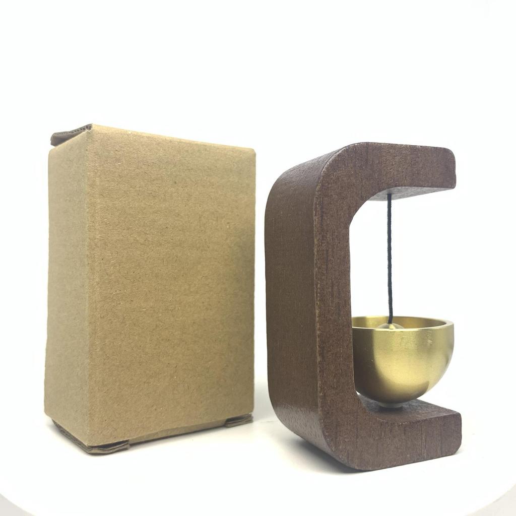 Dopamine Copper Bell Wind Chime with Suction Cup - Entrance Reminder and Magnet Sticker Hanging Ornament for Housewarming Gift