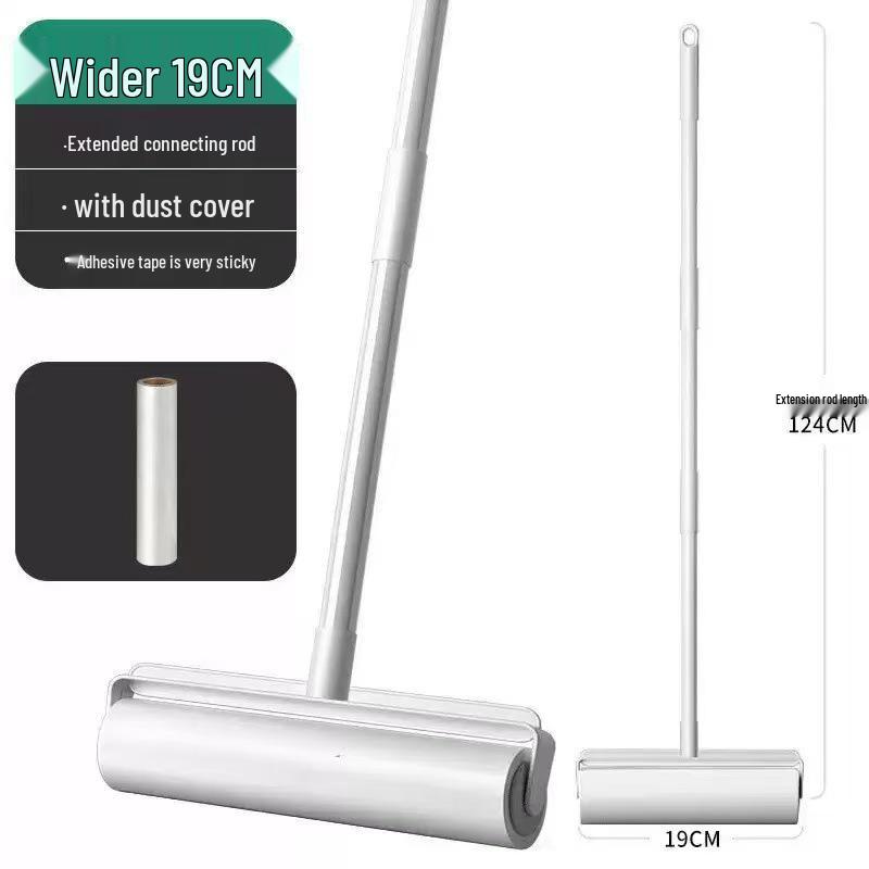 Extended Handle Lint Roller - Versatile Dust Removal Brush for Clothes, Pet Hair, Kitchen, and Bedroom