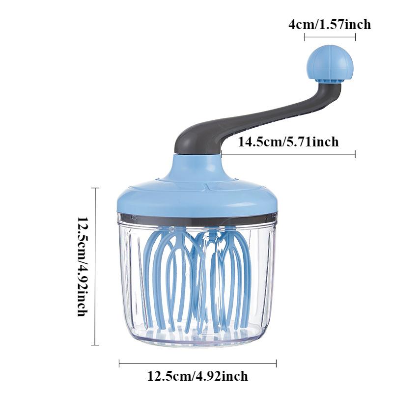 

Пластиковый венчик для взбивания яиц с ручным приводом, блендер с длинным рычагом, многофункциональный ручной венчик для взбивания яиц, практичный кухонный инструмент синий