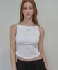 INJIACTIVE Boat Neck Sleeveless With Built-In Cap White