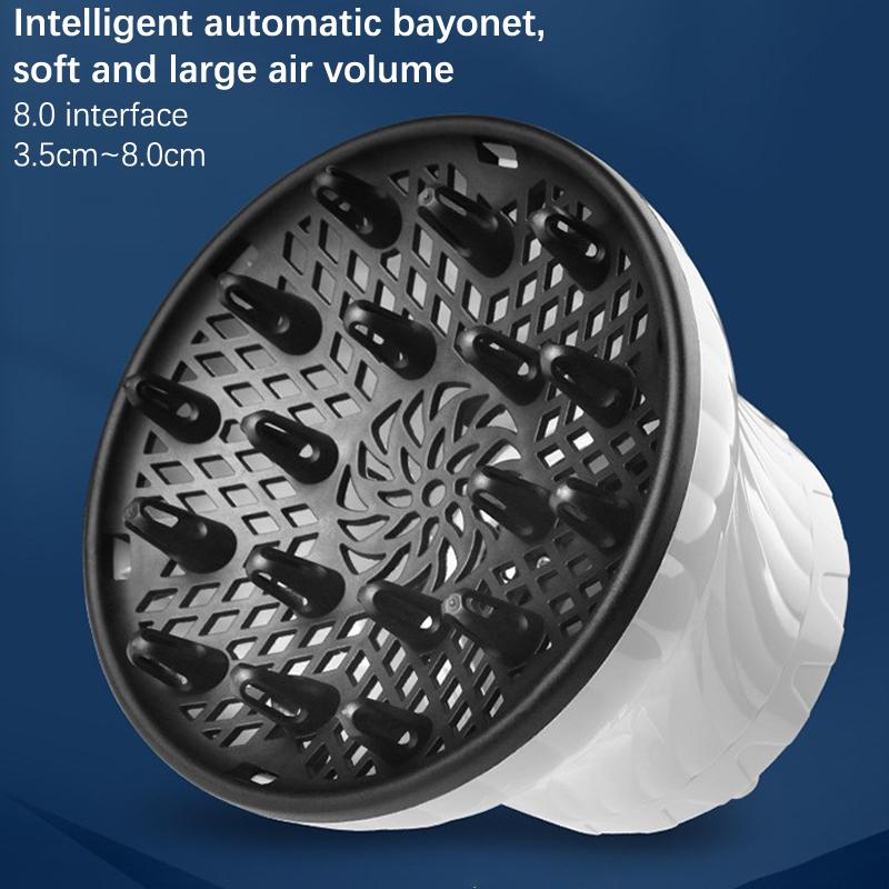 Univerzální difuzér na vlasy adaptabilní pro fény s otočným designem Kudrnaté vlasy Velká kapuce proti větru Pevný tvar rozptylující vítr