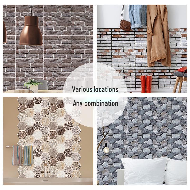 Autocolante de perete 3D PVC autoadezive în stil european: Decor Renovare Impermeabil