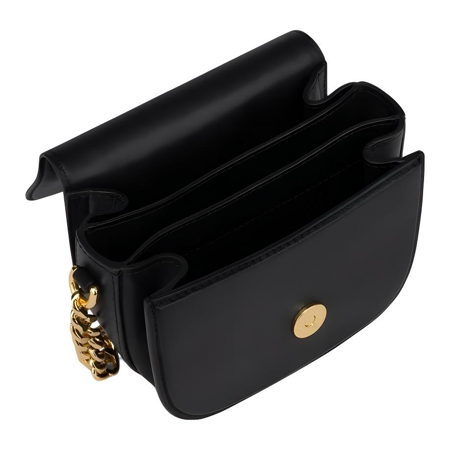 Moschino Inflatable Heart Shaped Decorative Flap Closure Three Layer Chain Leather Crossbody Shoulder Bag Women Bags Black A74198008-1555