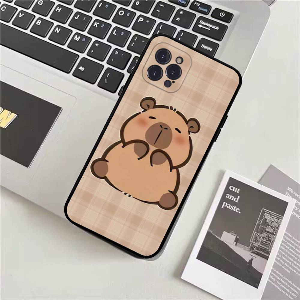 Cartoon Capybara Phone Case For IPhone 17 16 15 14 11 12 13 Mini Pro XS Max Plus Funda Shell