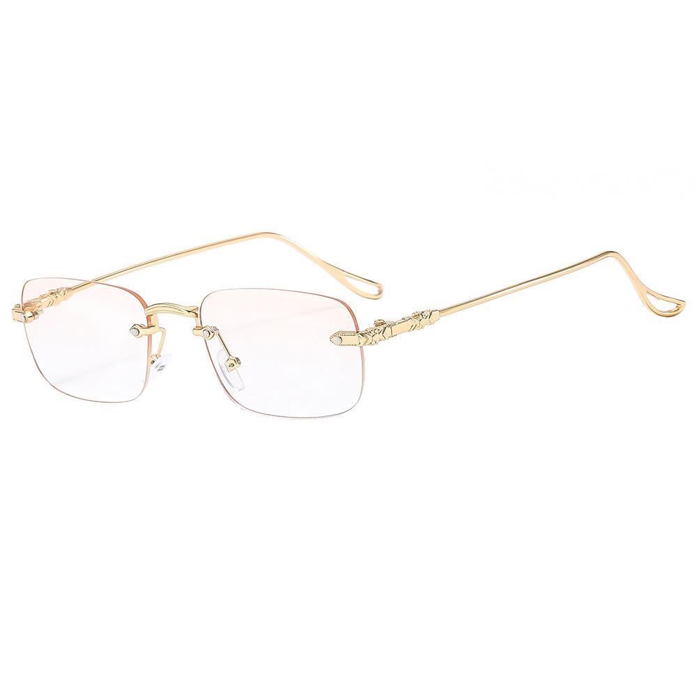 New frameless diamond trimmed anti-blue reading glasses in the elderly reading newspaper high definition eye protection reading glasses