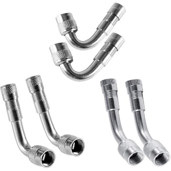 6 PCS 45 Degree 90 Degree 135 Degree Metal Valve Stem Extenders, Universal Valve Stem Extensions Compatible For Dual Wheels Passenger Cars, Stroller,