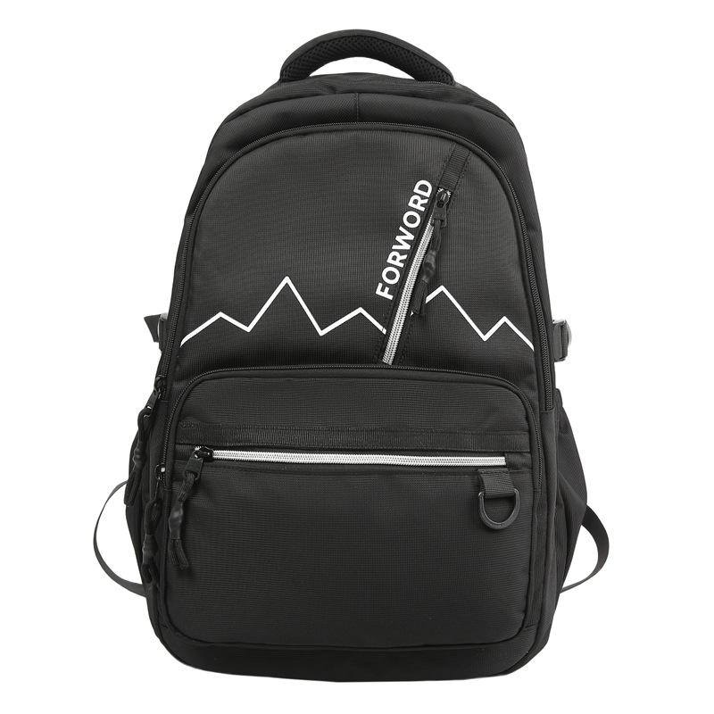 School Bag New Solid Color Backpack Casual Versatile Backpack Large Capacity Junior High School Student Backpack