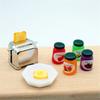 Highly Detailed Miniature Toaster with Jams Model Set Kitchen Scene Display Accessory for 1/12 Dollhouses Decoration