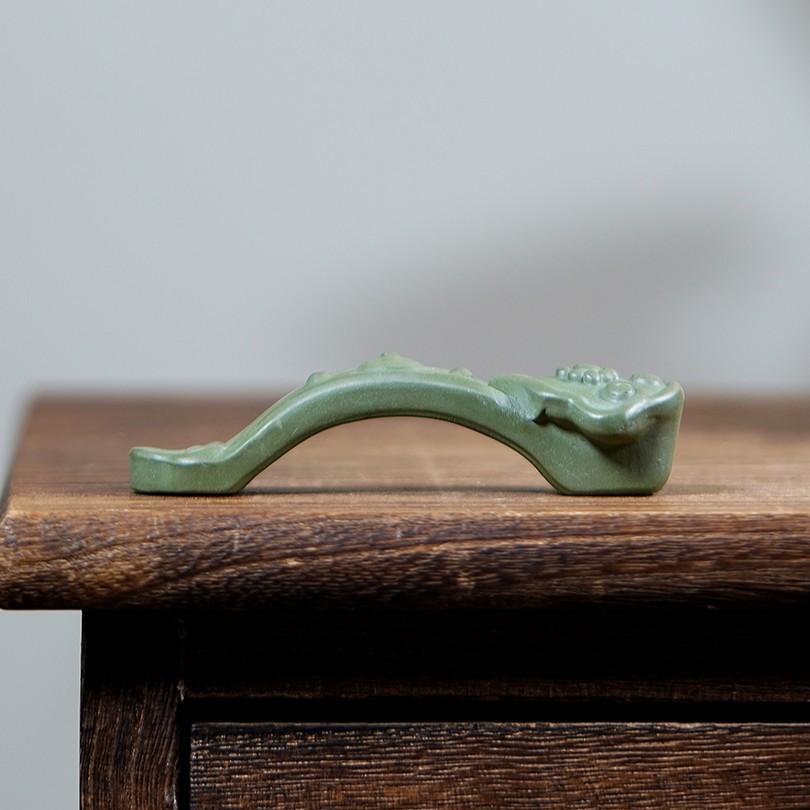 Purple Clay Green Mud Auspicious Jade Ruyi Tea Pet Creative Tea Games Tea Figurine Play Toys Tea Statue Ornaments Collection