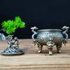 1 Stück Mini Drachen Qilin Dreibeiniger Räuchergefäß, Exquisite Doppeldrachenschnitzerei mit Qilin-Deckel oben (Ohne Weihrauch)