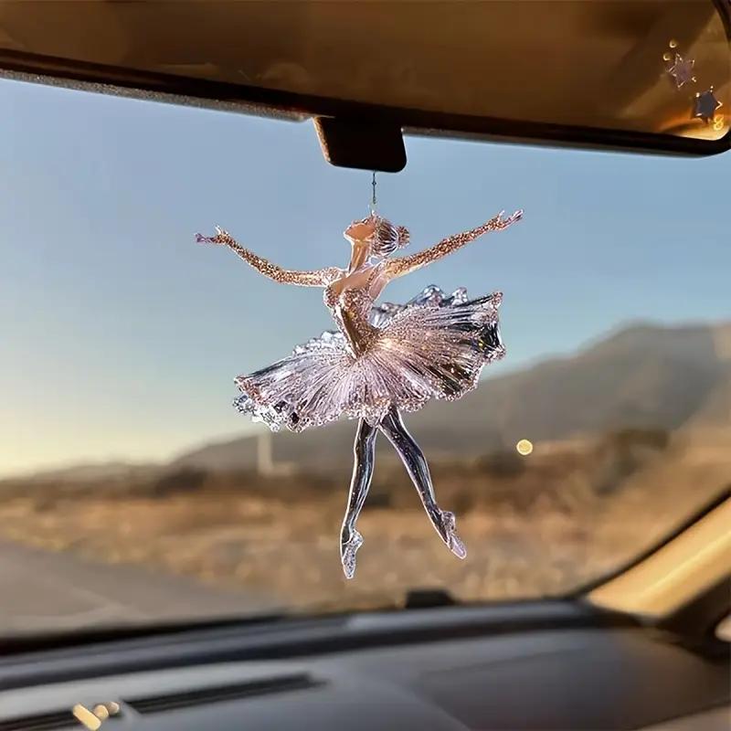 Sparkling Ballet Dancer Acrylic Keychain – Christmas Bag Charm and Car Hanging Ornament