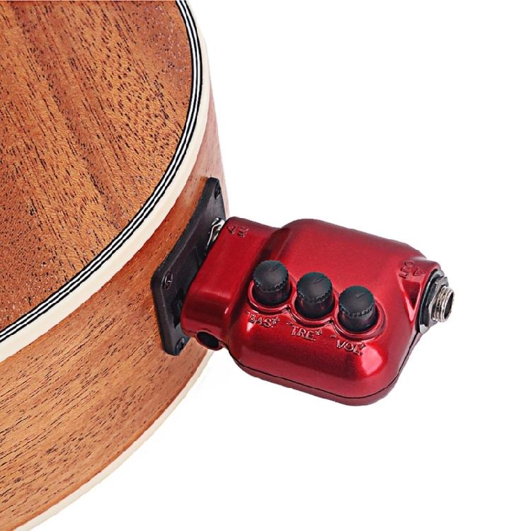 Small Preamplifier Preamp 6.35mm Plug with Bass Treble EQ Volumes Control Guitar Preamplifier Musical Instrument Part