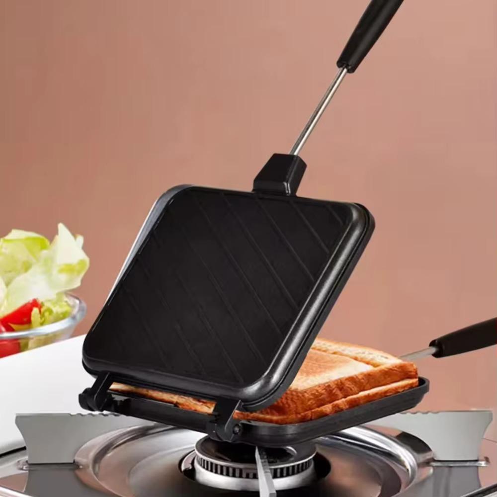Aluminum Sandwich Maker Non-stick Flip Grill Pan Multifunctional Double Sided Frying Pan  Camping