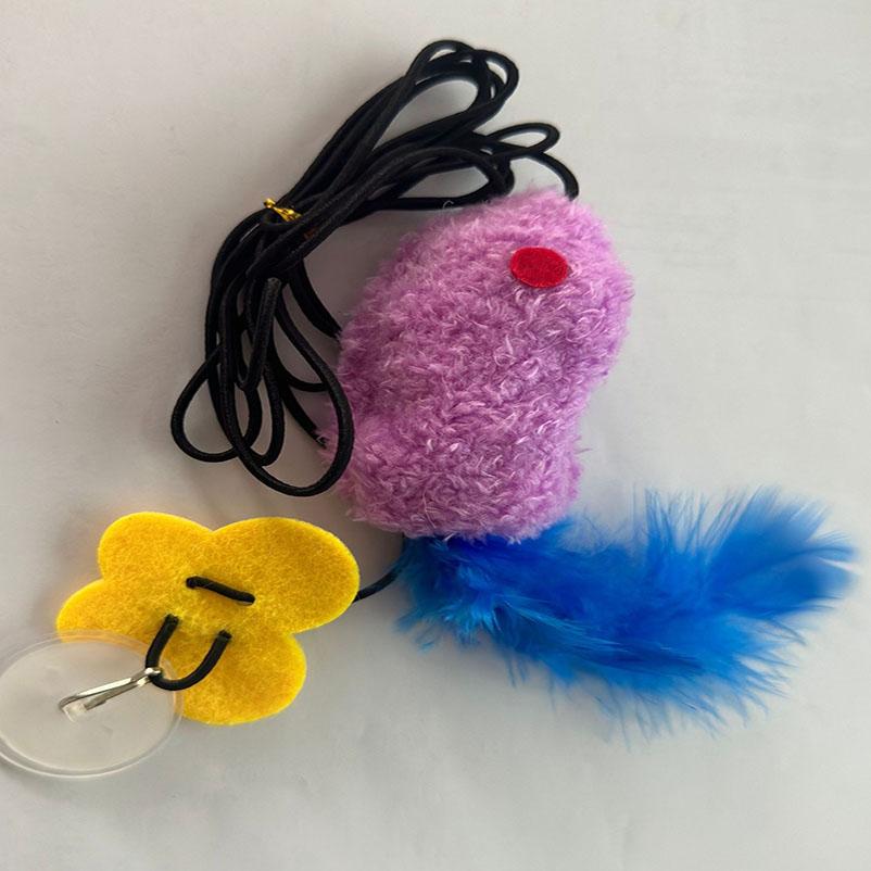Cat Toys Self-entertainment Simulation Mouse Cat Amusement Stick Kitten Toy Feather Mouse Kitten Pet Cat Supplies