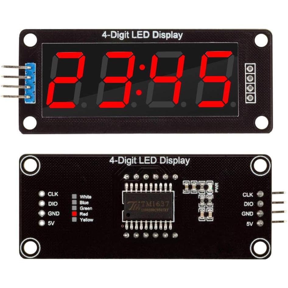 Red/Green/White/Yellow/Blue Colors TM1637 0.56" LED Display Digital Tube Decimal 7 Segment 4 Digit Clock Double Displays Dots