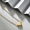 Cross-Border Simple 12MM Heart Necklace: Three-Color Stainless Steel Clavicle Chain with Engravable Pendant for Women