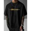 European Size Men'S Graphic Tee Featuring The Phrase 'Silence Is Also a Choice' In Black with Orange Lettering, Designed for a Relaxed Fit
