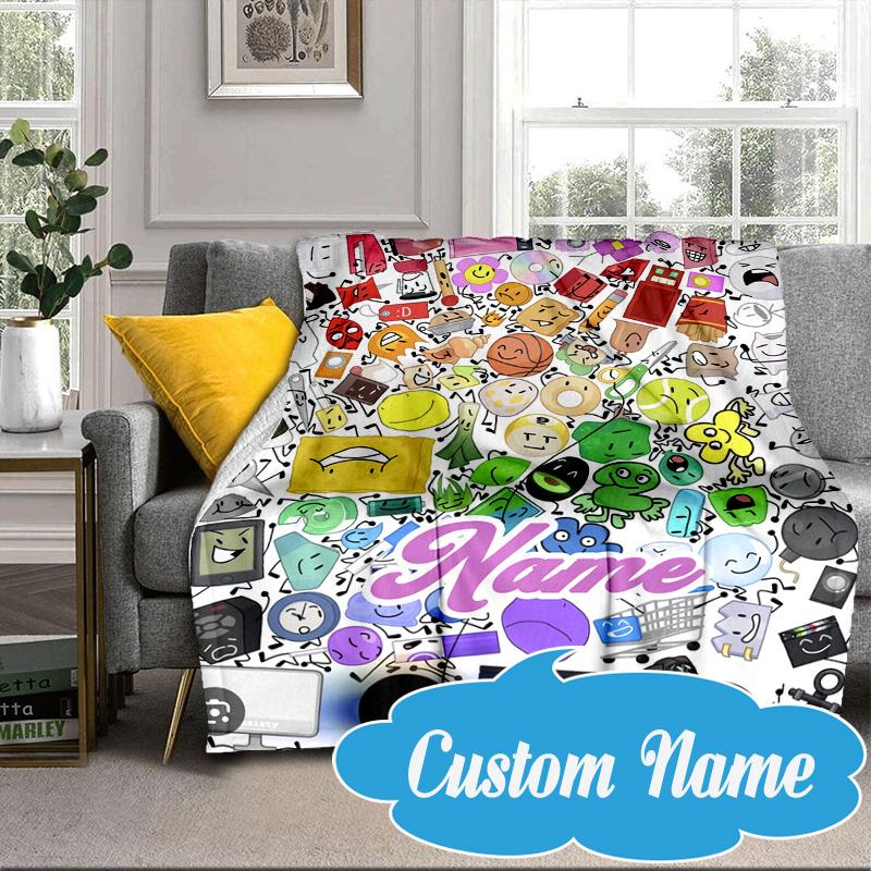 Custom Name Colorful Dream Island Blanket bed sofa Blanket Flannel Blanket for Camping, Hiking, Picnic Essentials,gift for Fan family