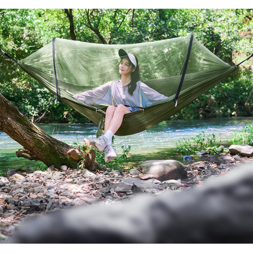 Camping Hammock With Mosquito Net, Portable Outdoor Hammock, Swing Sleeping Hammock, Camping Supplies