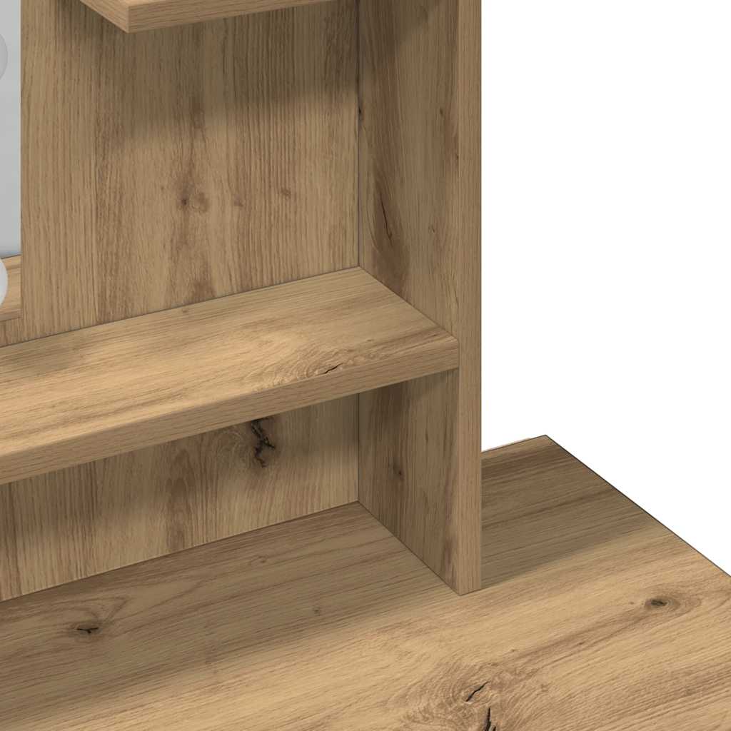 Makeup Vanity with LED Lights Artisan Oak Finish 86.5 X 35 X 136 Cm