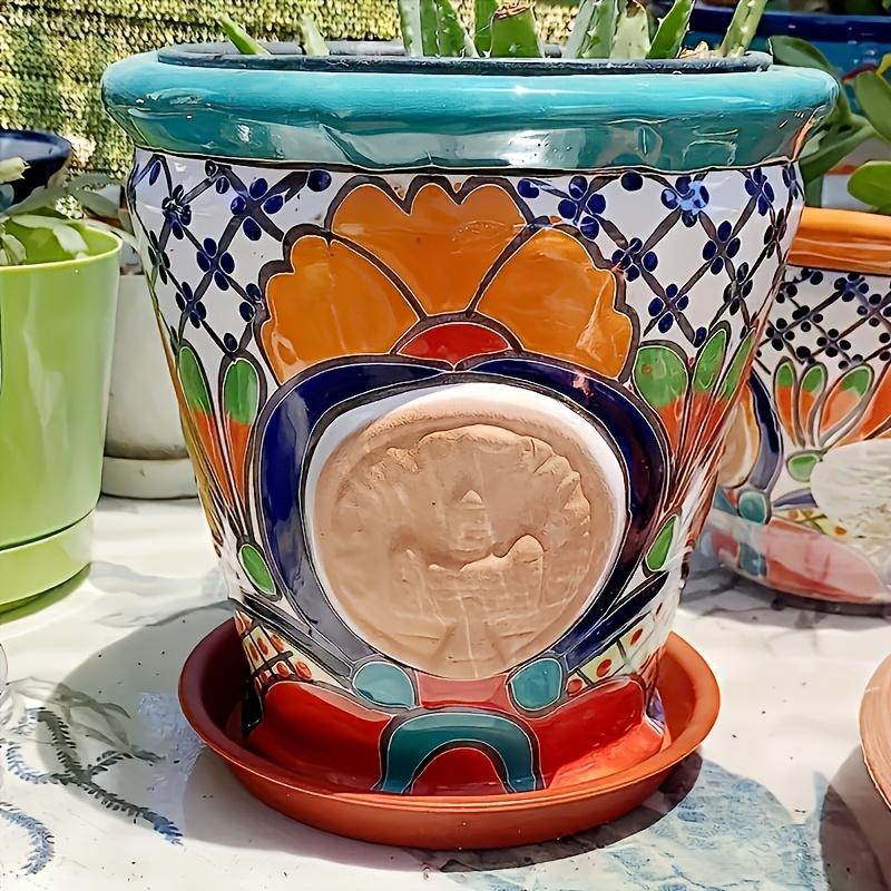 Set of 16 Robust Plastic Plant Trays - Elegant Terracotta Style - Circular Dishes for Pots, Indoor Plants, And Bird Baths - Available in Sizes 10