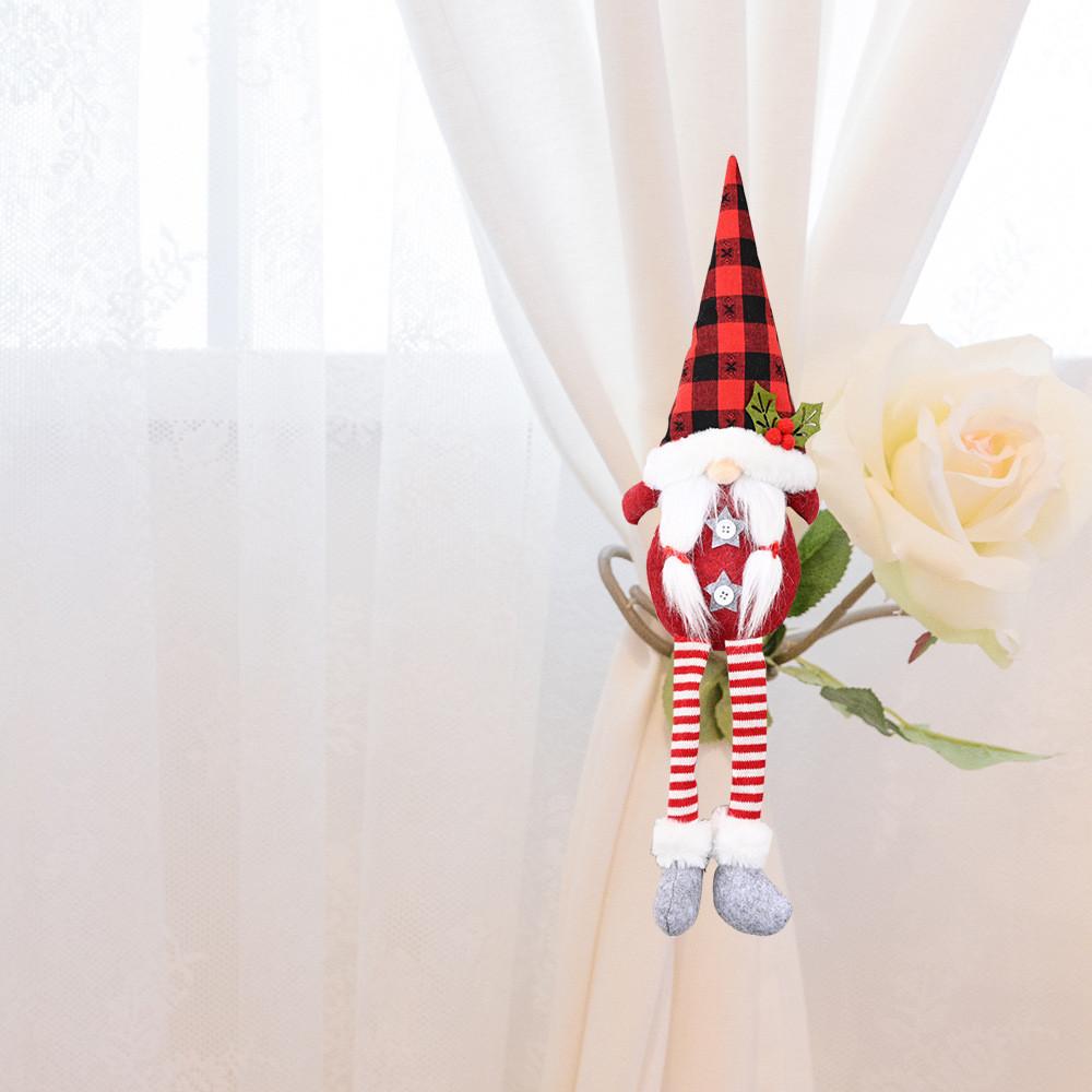 Curtain Christmas Adorable Hooks With Unique Forest Old Man Characters Perfect For Holiday Decor