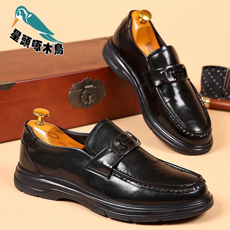 

2025 autumn and winter leather shoes soft leather men s shoes soft soles men s business casual shoes summer English leather shoes 38